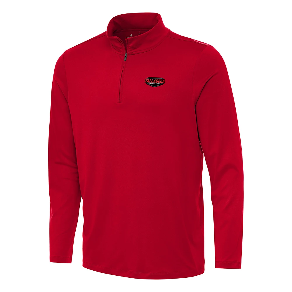 Men's Antigua Red Talladega Superspeedway Reprocess Quarter-Zip Top