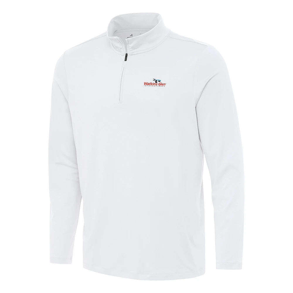 Men's Antigua White Watkins Glen International Reprocess Quarter-Zip Top