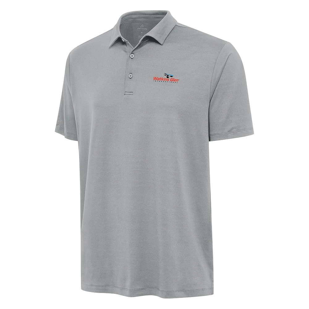 Men's Antigua Gray Watkins Glen International Reprocess Polo