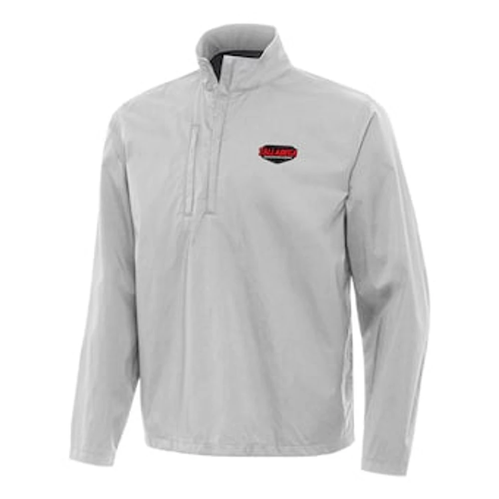 Men's Antigua Gray Talladega Superspeedway Brisk Quarter-Zip Pullover Jacket