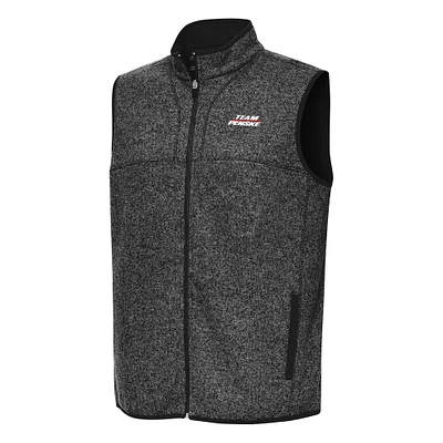 Men's Antigua Heather Team Penske Fortune Full-Zip Vest