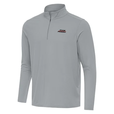 Men's Antigua Gray Team Penske Intent Quarter-Zip Top