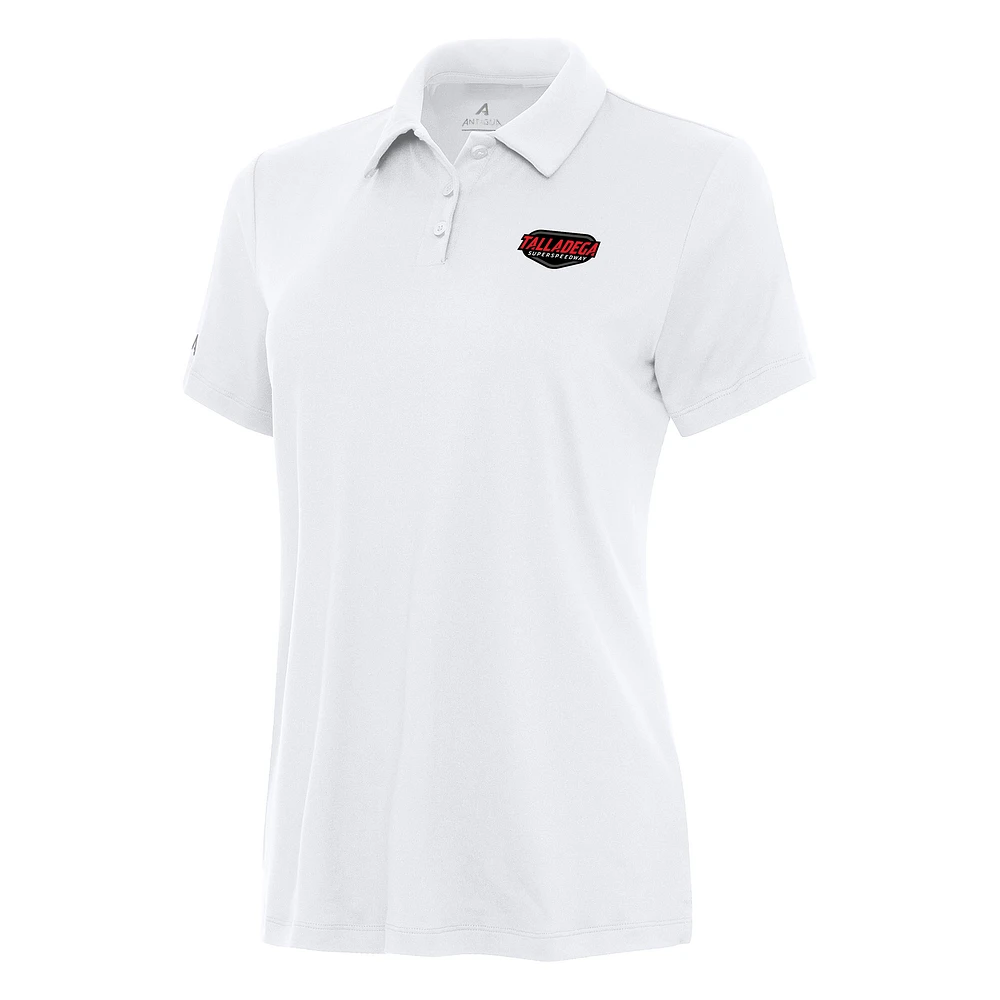 Women's Antigua White Talladega Superspeedway Reprocess Polo