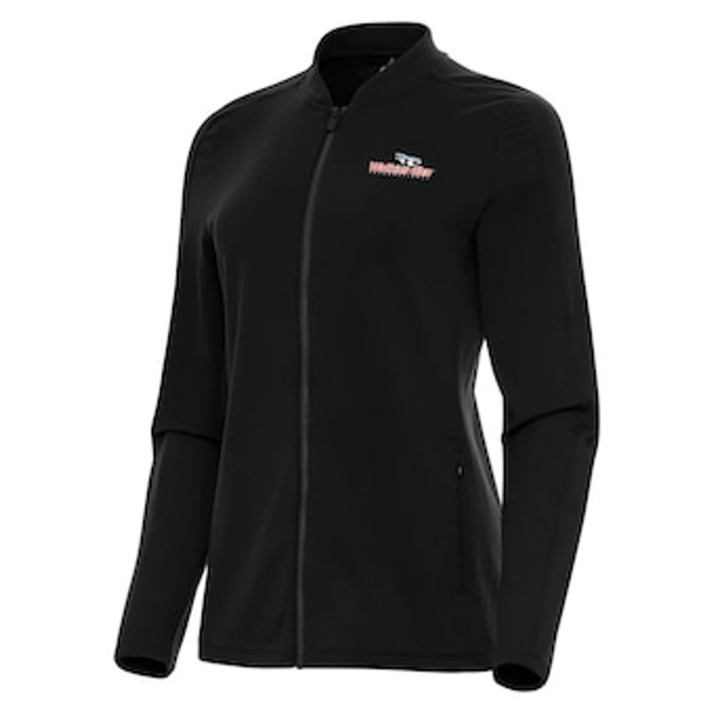 Women's Antigua Black Watkins Glen International Continual Full-Zip Jacket
