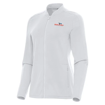 Women's Antigua White Watkins Glen International Continual Full-Zip Jacket