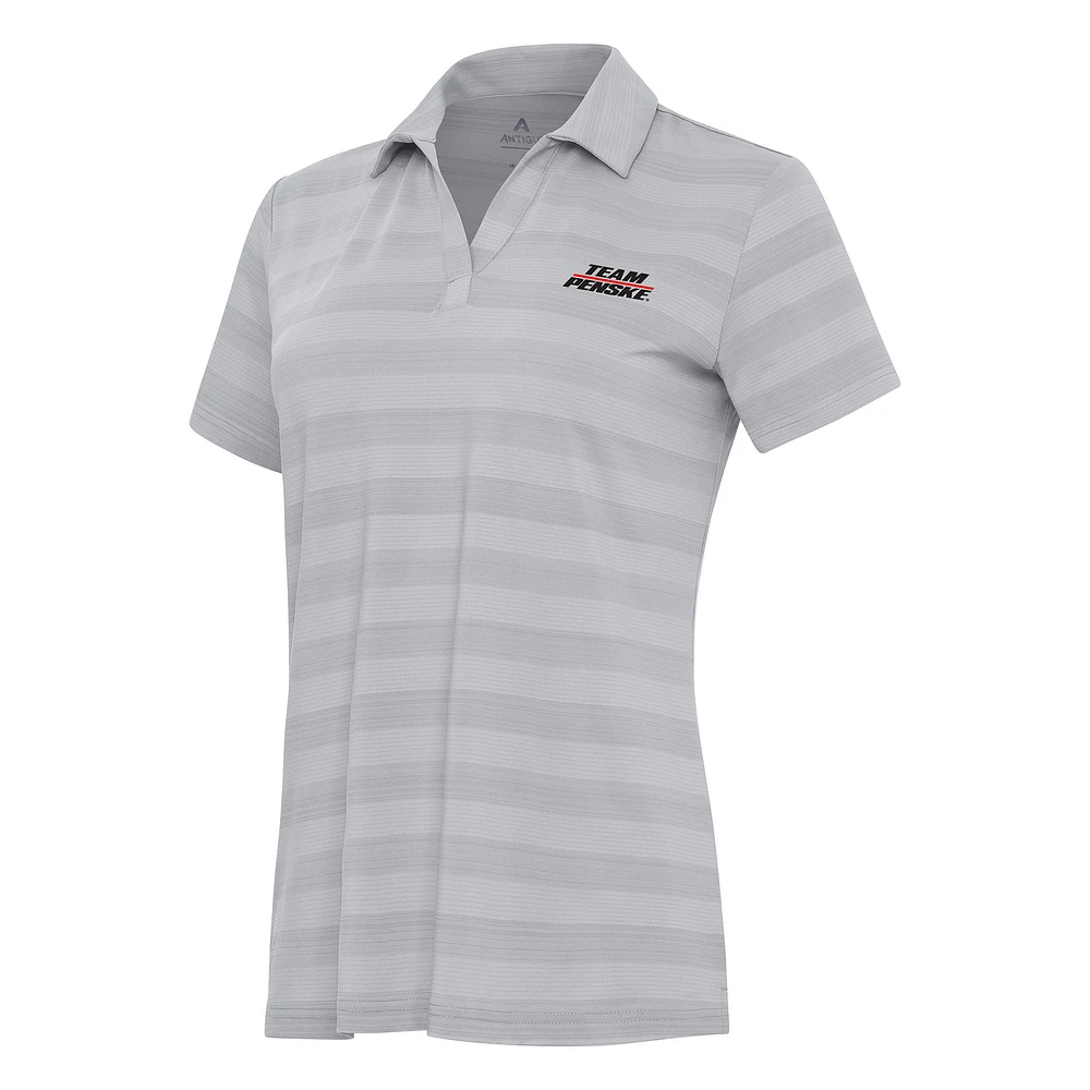 Women's Antigua Gray Team Penske Tunnel Polo