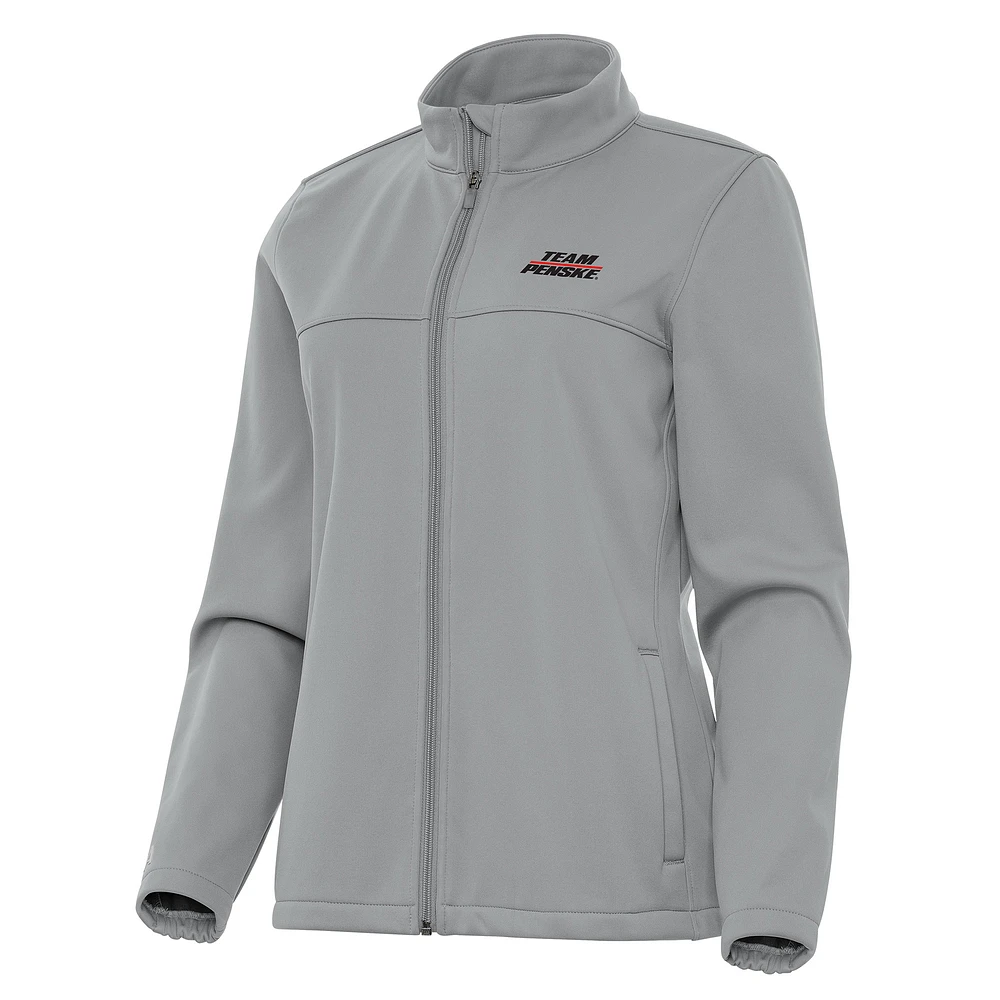Women's Antigua Gray Team Penske Links 2 Full-Zip Golf Jacket