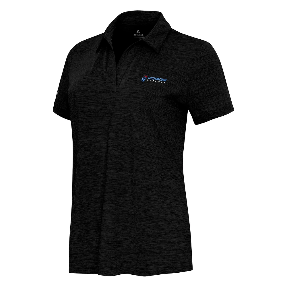Women's Antigua Heather Richmond Raceway Layout V-Neck Polo