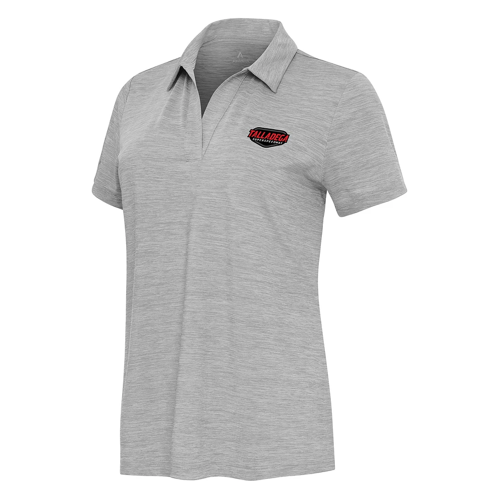 Women's Antigua Heather Talladega Superspeedway Layout V-Neck Polo
