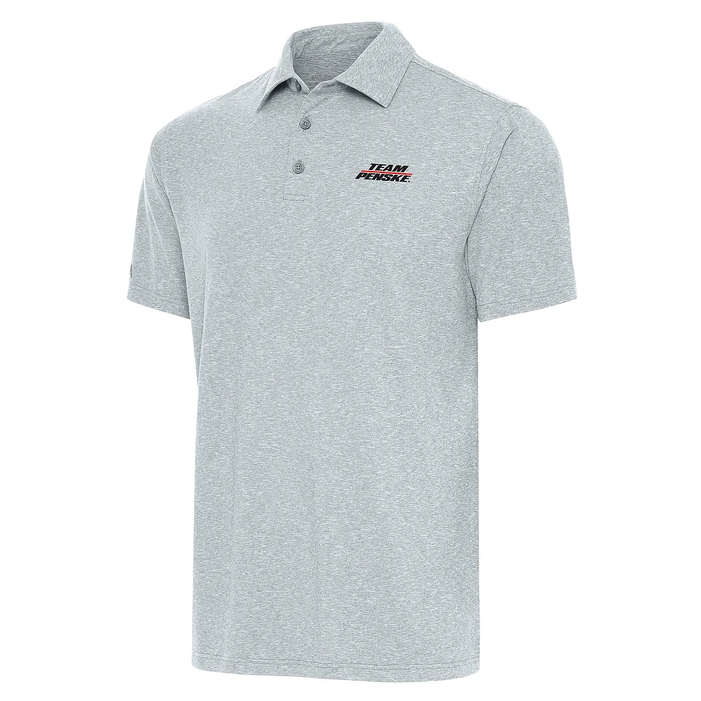 Men's Antigua Heather Gray Team Penske Big & Tall Par 3 Polo