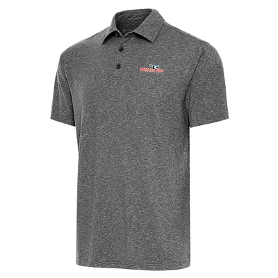 Men's Antigua Heather Black NASCAR Merchandise Big & Tall Par 3 Polo