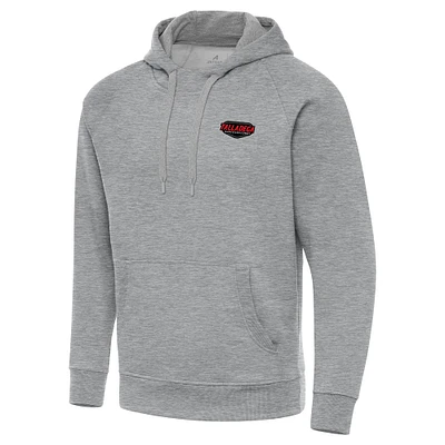 Men's Antigua Heather Gray Talladega Superspeedway Big & Tall Victory Raglan Pullover Hoodie