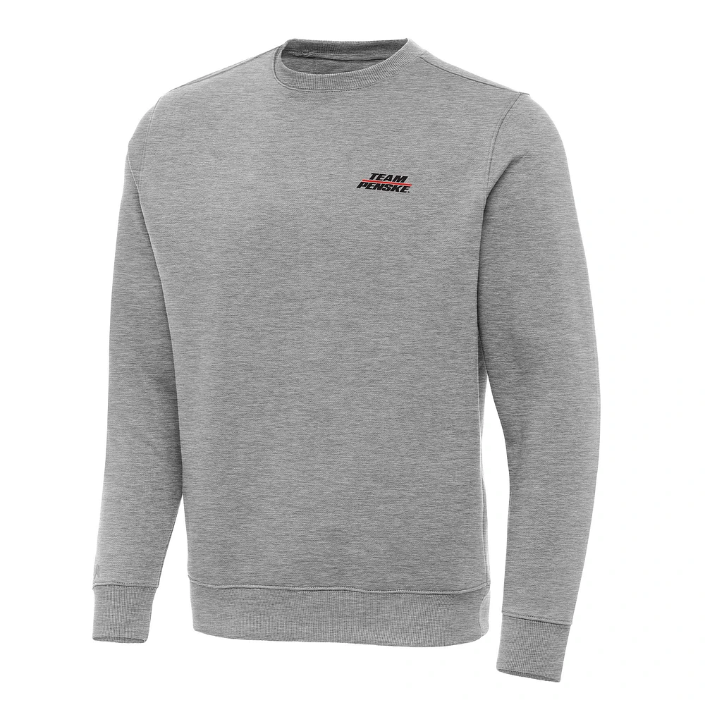 Men's Antigua Heather Gray Team Penske Big & Tall Victory Pullover Sweatshirt
