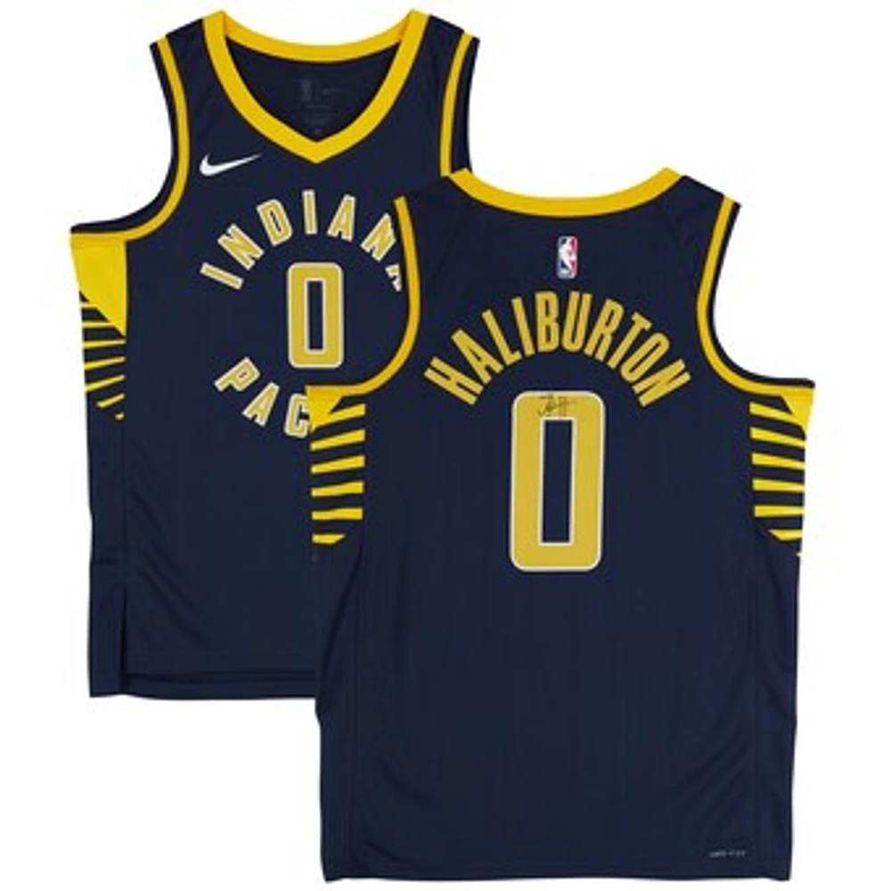 Tyrese Haliburton Indiana Pacers Autographed Nike Navy Icon Swingman Jersey