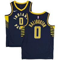 Tyrese Haliburton Indiana Pacers Autographed Nike Navy Icon Swingman Jersey