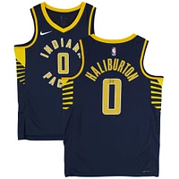 Tyrese Haliburton Indiana Pacers Autographed Nike Navy Icon Swingman Jersey