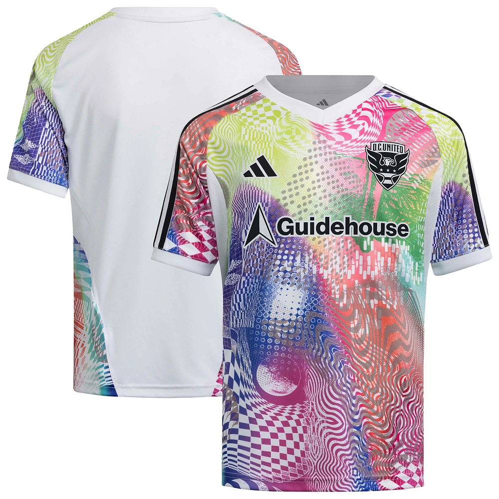 Youth adidas White D.C. United 2025 Pride Pre-Match Top