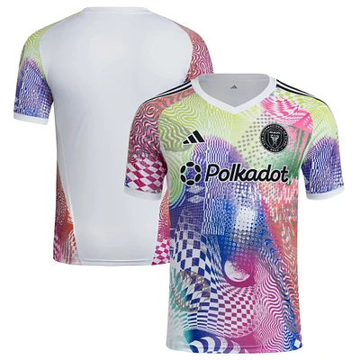 Men's adidas White Inter Miami CF 2025 Pride Pre-Match Top