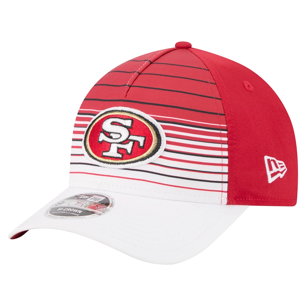 Men's New Era White/Scarlet San Francisco 49ers Adventure Gradient 9FORTY M-Crown A-Frame Adjustable Hat