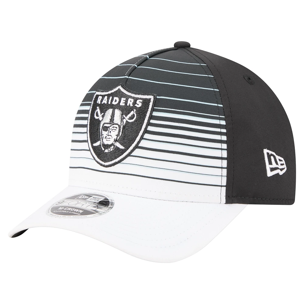 Men's New Era White/Black Las Vegas Raiders Adventure Gradient 9FORTY M-Crown A-Frame Adjustable Hat