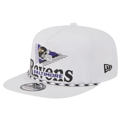 Men's New Era White Baltimore Ravens Collide Golfer Snapback Hat