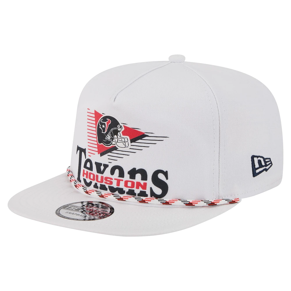 Men's New Era White Houston Texans Collide Golfer Snapback Hat