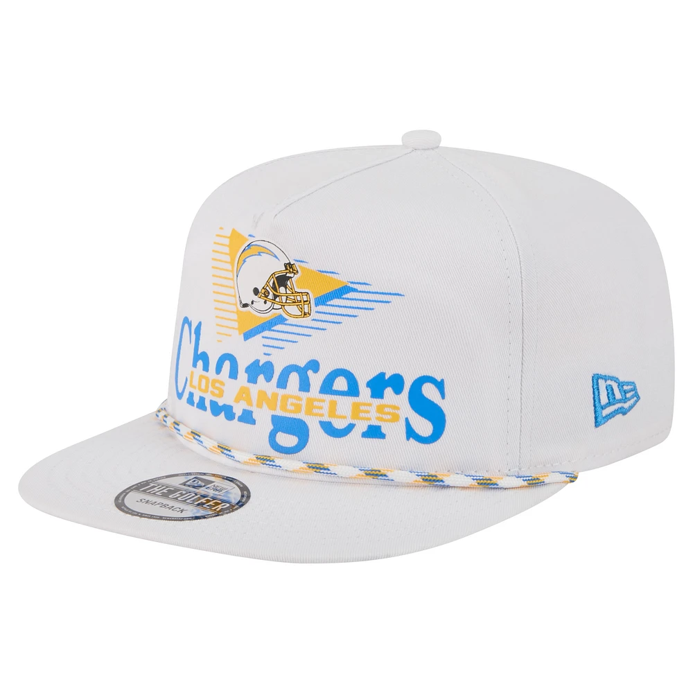 Men's New Era White Los Angeles Chargers Collide Golfer Snapback Hat