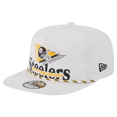 Men's New Era White Pittsburgh Steelers Collide Golfer Snapback Hat
