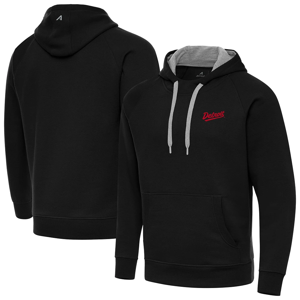 Men's Antigua Black Detroit Red Wings 2025 NHL Stadium Series Victory Pullover Hoodie