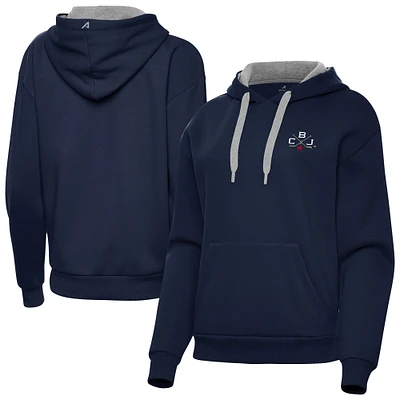 Women's Antigua Navy Columbus Blue Jackets 2025 NHL Stadium Series Victory Pullover Hoodie