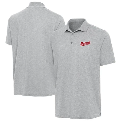 Men's Antigua Heather Gray Detroit Red Wings 2025 NHL Stadium Series Par 3 Polo