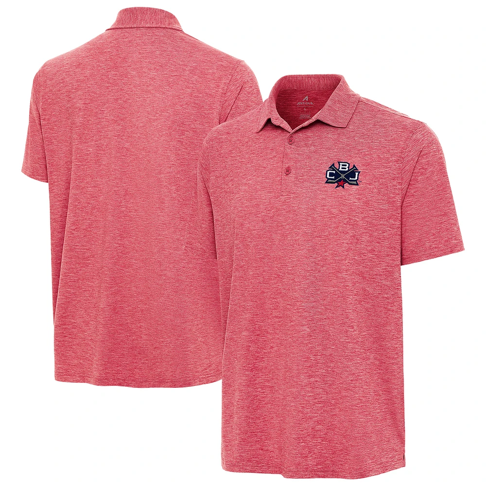 Men's Antigua Heather Red Columbus Blue Jackets 2025 NHL Stadium Series Par 3 Polo