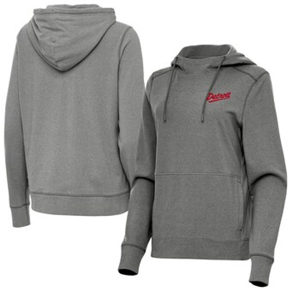 Women's Antigua Heather Detroit Red Wings 2025 NHL Stadium Series Justice Pullover Hoodie