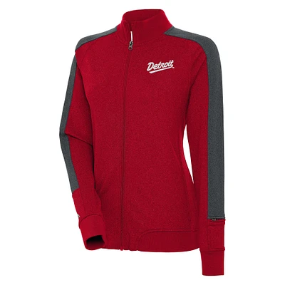 Women's Antigua Red Detroit Wings 2025 NHL Stadium Series Strike Full-Zip Track Jacket