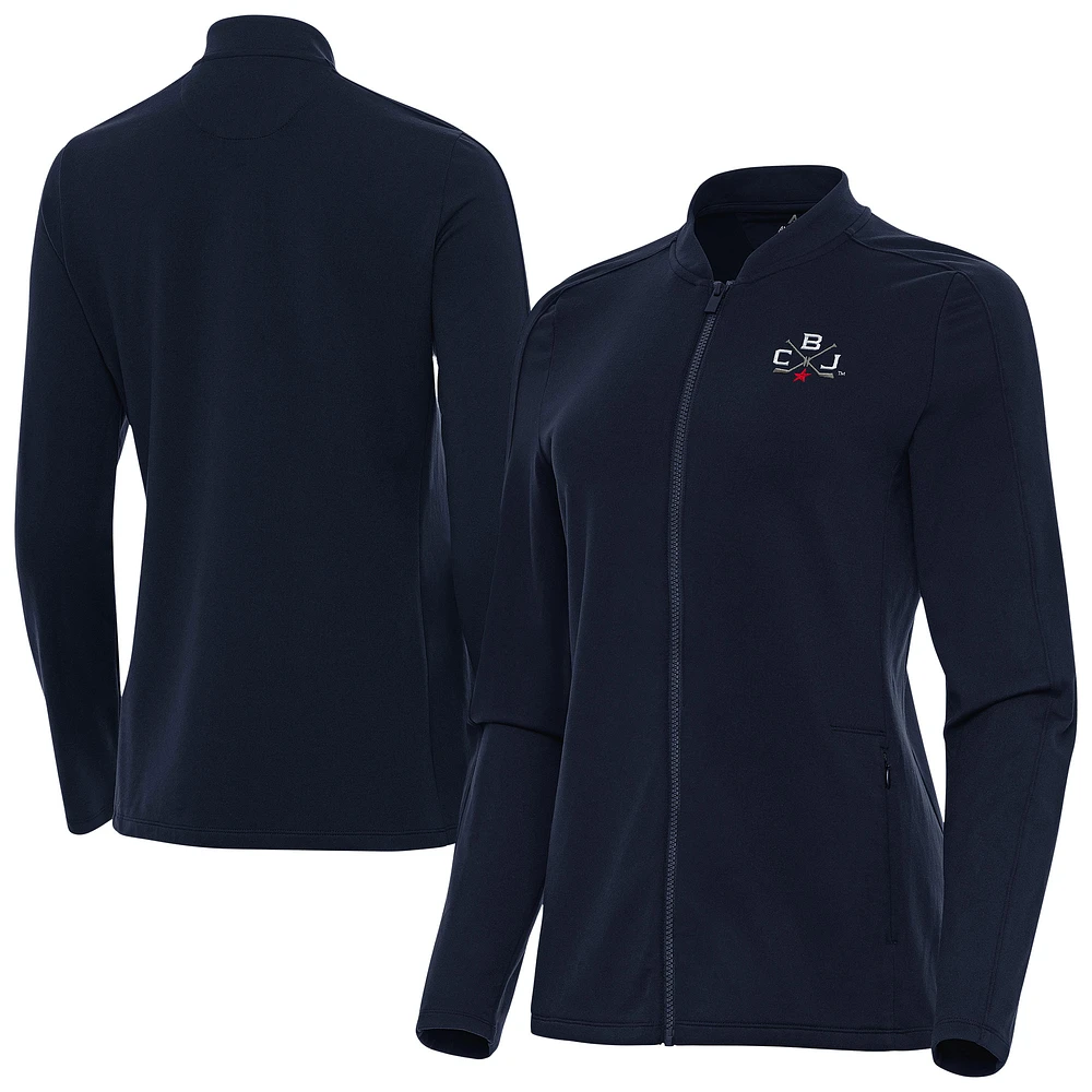 Women's Antigua Navy Columbus Blue Jackets 2025 NHL Stadium Series Continual Full-Zip Jacket
