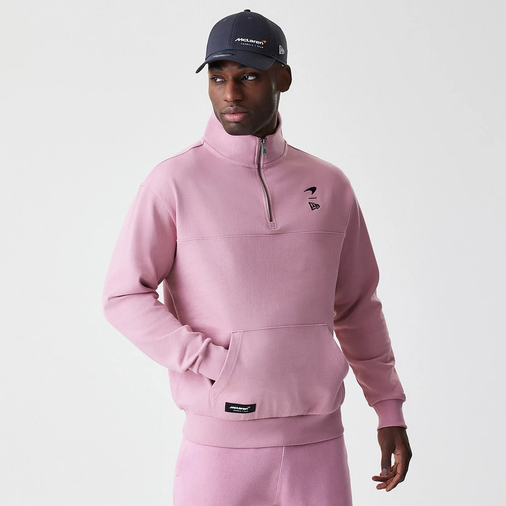 Men's New Era Pink McLaren F1 Team Quarter-Zip Sweatshirt