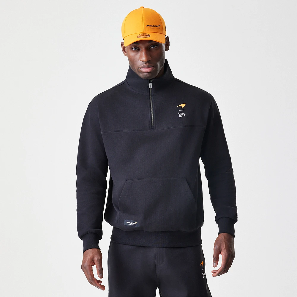 Men's New Era Black McLaren F1 Team Quarter-Zip Sweatshirt
