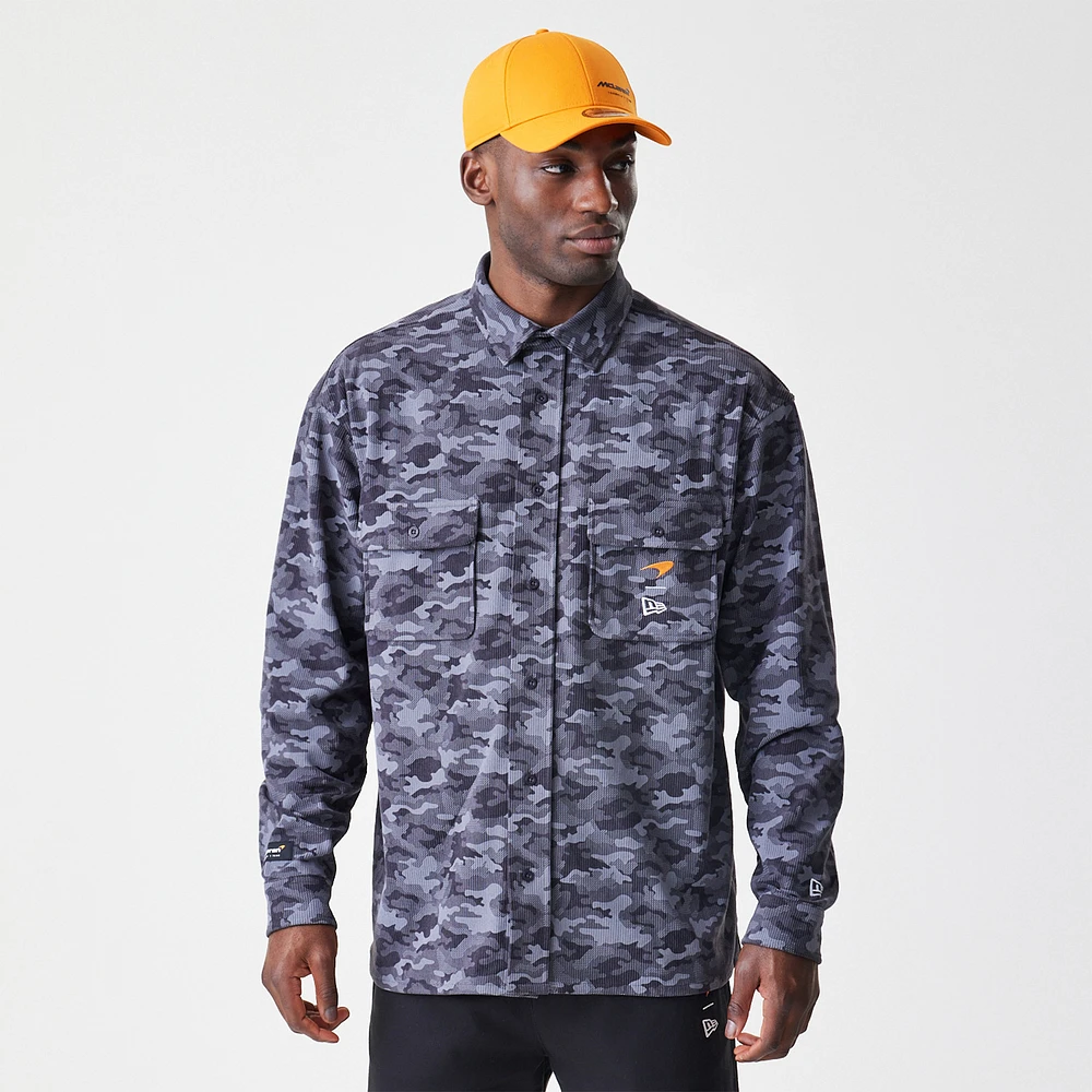 Men's New Era Graphite McLaren F1 Team Camo Button-Up Shirt