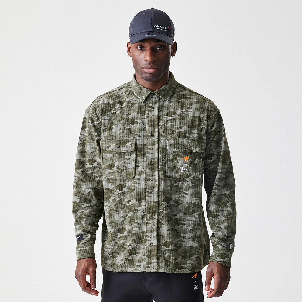 Men's New Era Camo McLaren F1 Team Button-Up Shirt