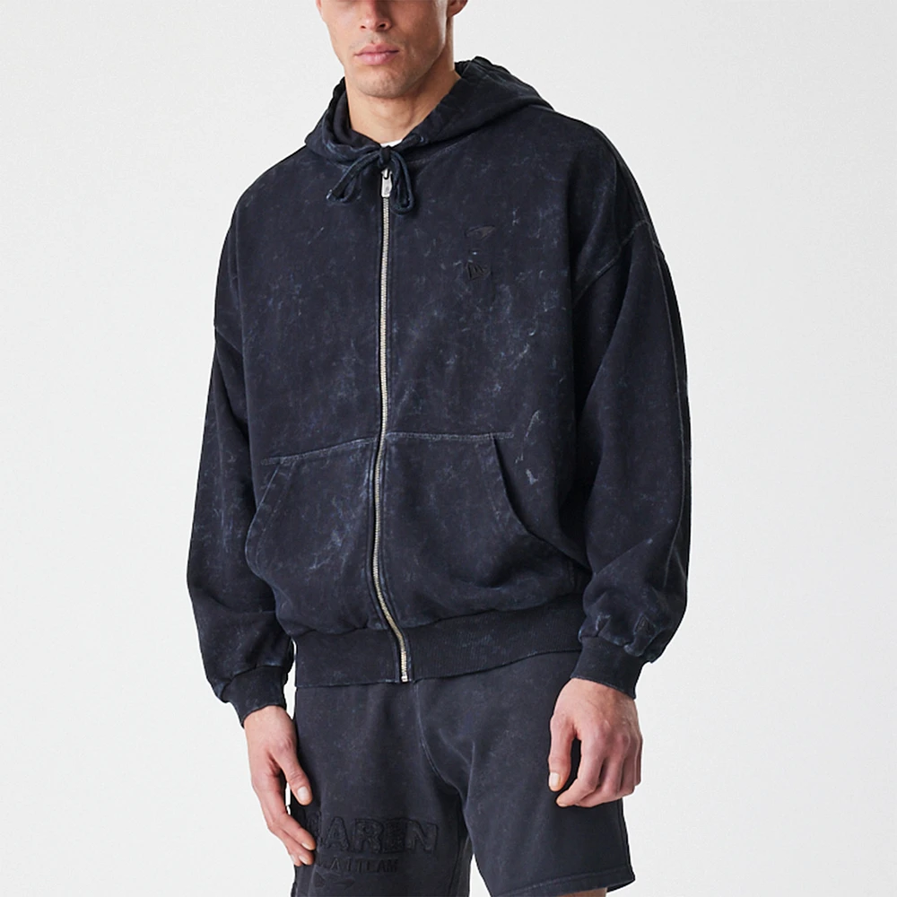 Men's New Era Black McLaren F1 Team Acid Washed Full-Zip Hoodie