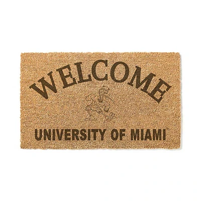Miami Hurricanes 18" x 34" Welcome Coir Doomat