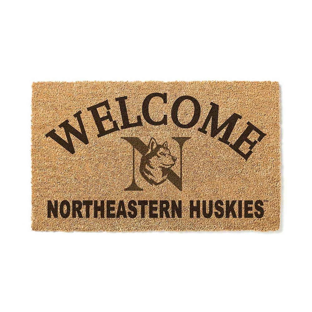 Northeastern Huskies 18" x 34" Welcome Coir Doomat