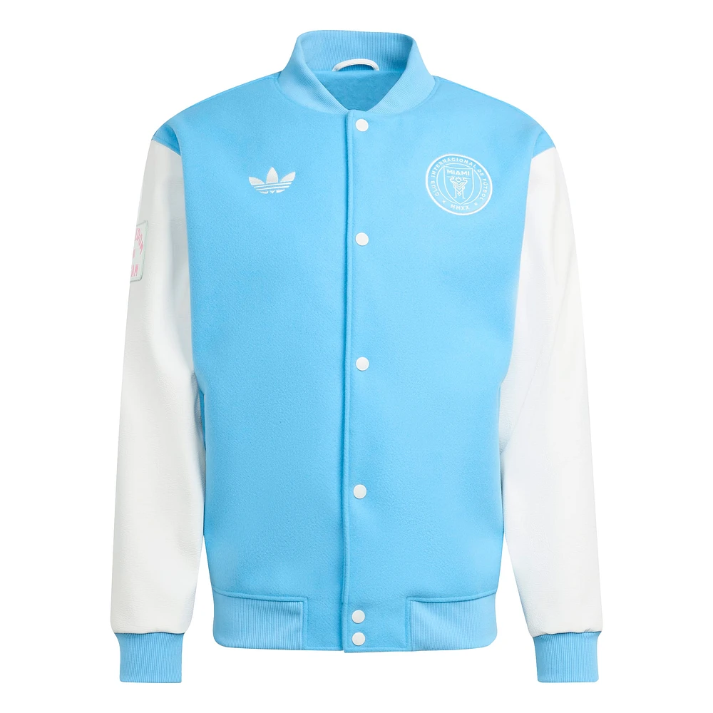 Men's adidas Blue Inter Miami CF 2025 Archive Collection Full-Snap Varsity Jacket