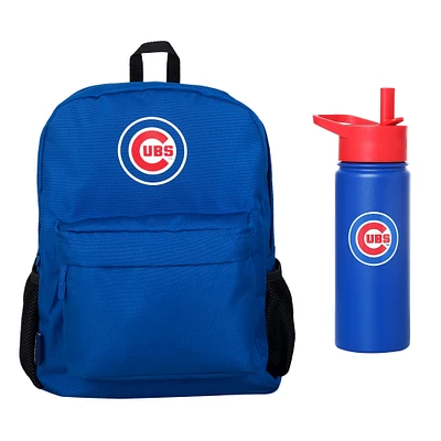 Wildkin Chicago Cubs Backpack & 18 oz. Water Bottle 2-Piece Set