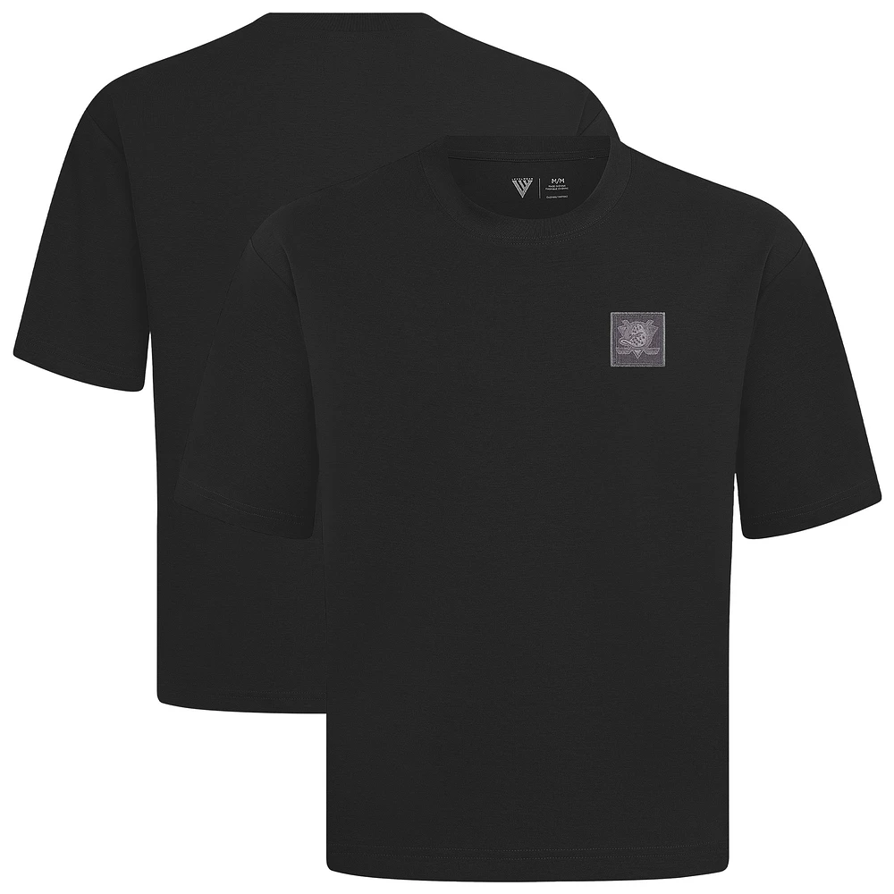 Men's Levelwear Black Anaheim Ducks Luxe Signature Knit Heirloom Oversized Boxy T-Shirt
