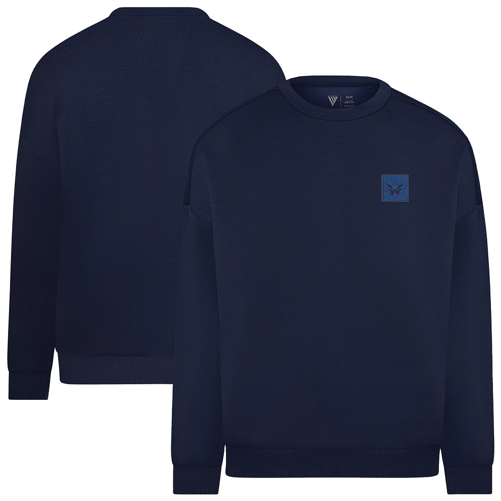 Men's Levelwear Navy Washington Capitals Signature Crewneck Pullover