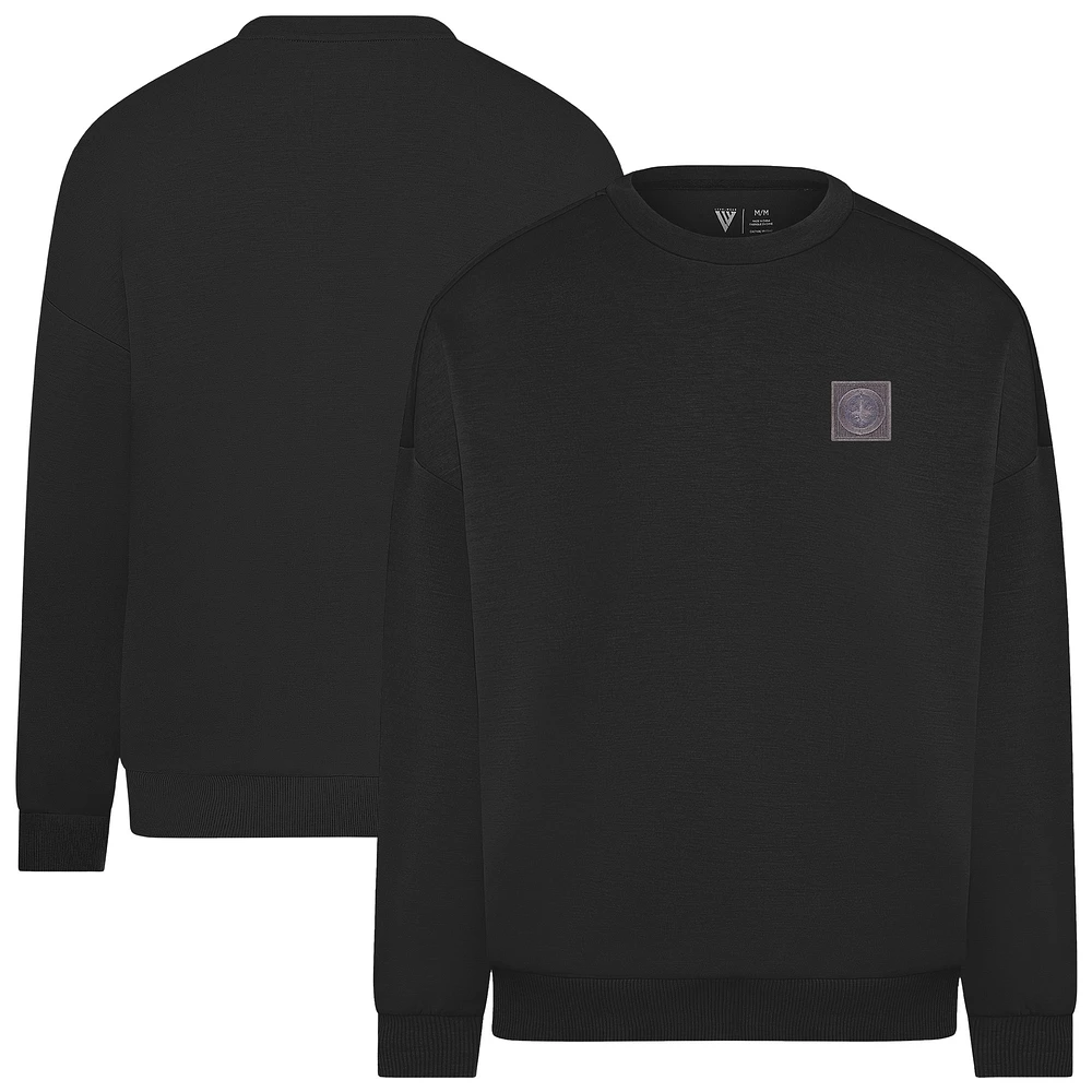 Men's Levelwear Black Winnipeg Jets Luxe Signature Heirloom Tri-Blend Pullover Sweatshirt