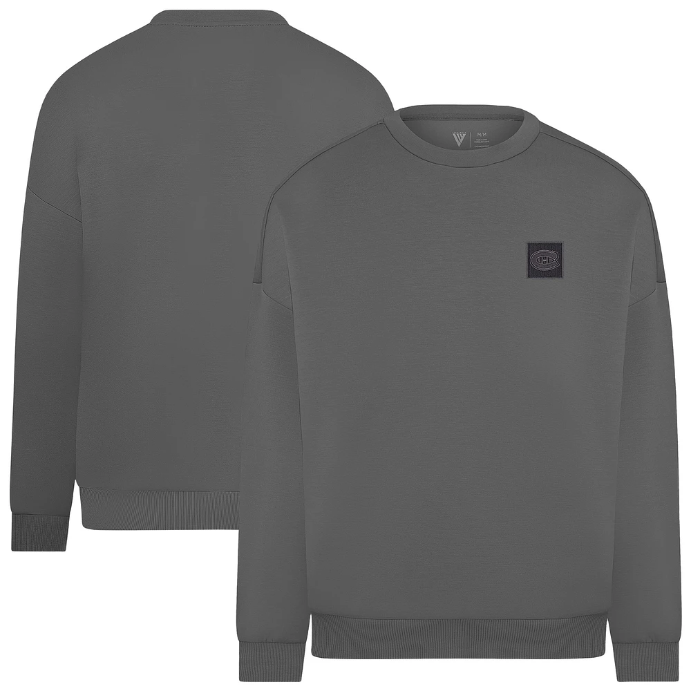Men's Levelwear Gray Montreal Canadiens Signature Crewneck Pullover