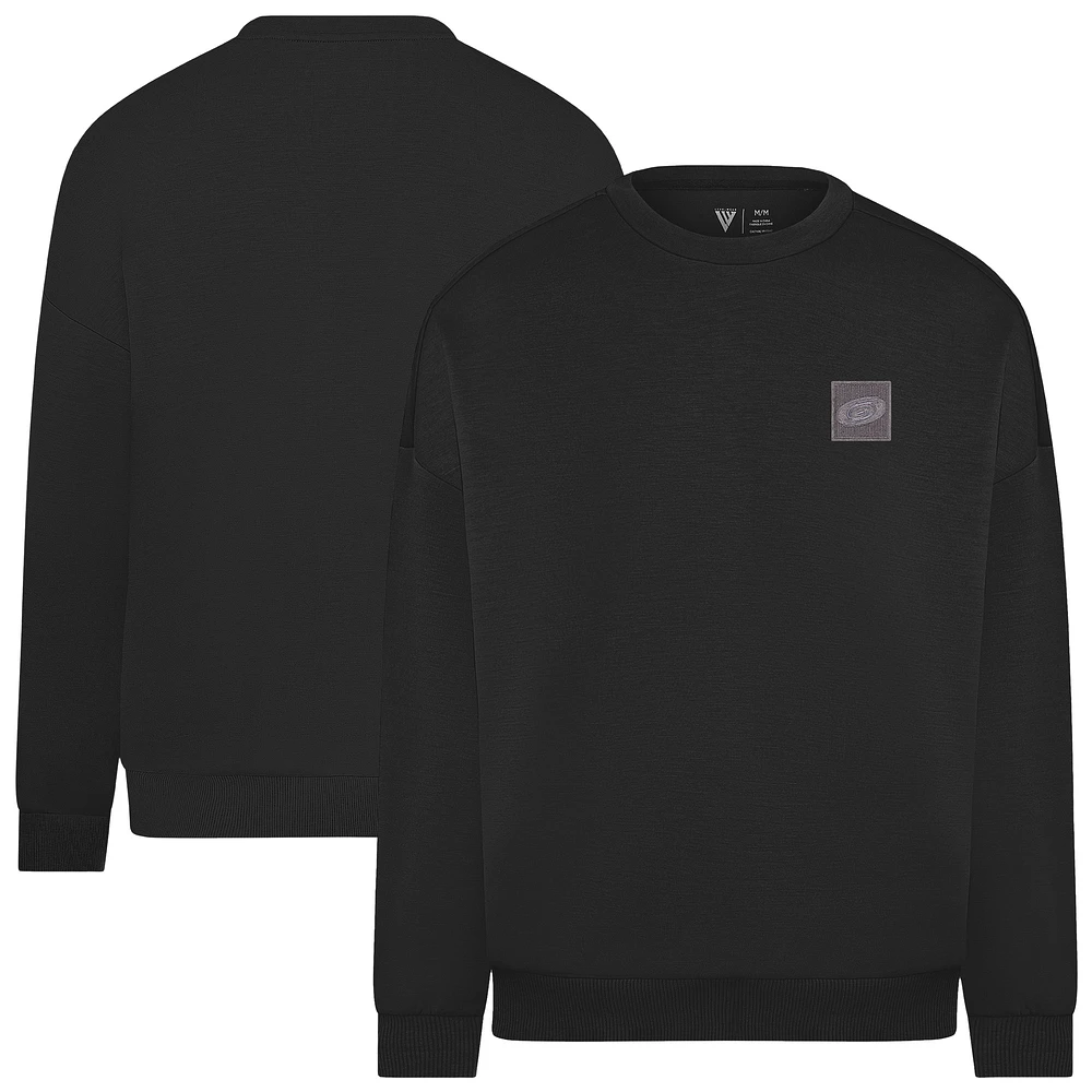 Men's Levelwear Black Carolina Hurricanes Luxe Signature Heirloom Tri-Blend Pullover Sweatshirt