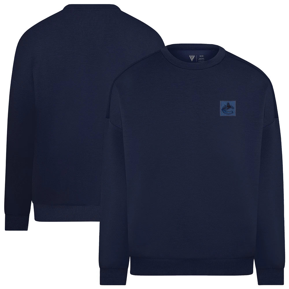 Men's Levelwear Navy Vancouver Canucks Signature Crewneck Pullover